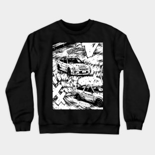 JDM Japanese Drift Racer Drifting Car Anime Manga Eurobeat Intensifies Aesthetic Crewneck Sweatshirt